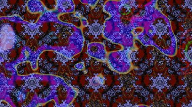 Mor ve kahverengi renkte çiçeklerle çizilmiş çiçek deseni. Suluboya tarzında mor ve kahverengi renkte çiçekler.