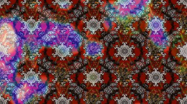 Çiçekli karalama şeklinde Raster çiçek deseni. Kahverengi ve gri renkli çiçekler. Nazikçe, güzel çiçek arkaplanı..