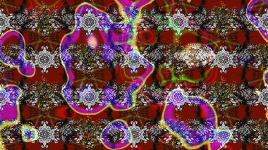 Eski usul. Kumaş, tekstil, duvar kağıdı baskısı için. Tomurcukları çiçek olan sevimli bir çiçek deseni. Raster. Eskiz geçmişi. Raster illüstrasyonu.