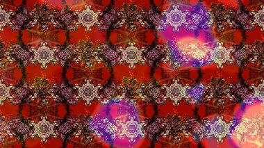 Raster illüstrasyonu. Klasik çiçek tasarımı elementleri. Kahverengi ve kırmızı kıvırcık çiçekler kahverengi ve kırmızı renklerde.