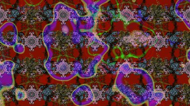 Renkli Bahar Teması eskiz kalıbı. Güzel kumaş deseni. Zentangle soyut çiçekleri. Raster illüstrasyonu. Karalama çiçeği. Düz Çiçek Elementleri Tasarımı.