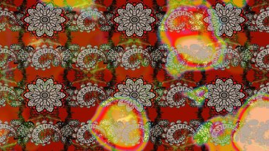 Raster illüstrasyonu. Şirin karalamalı çiçek desenli çizim. Raster illüstrasyonu. El yapımı çiçek ve bitki koleksiyonu. Eskiz stili kahverengi ve gri renklerde.