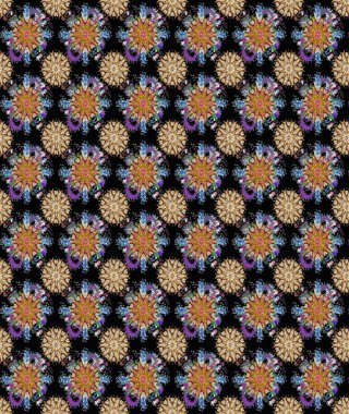 Nazik, yaz çiçekleri siyah renklerde. Çiçekli karalama şeklinde Raster çiçek deseni. Raster illüstrasyonu.