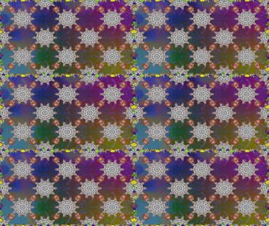 Yatak çarşafları, ceket, paket tasarımı, kumaş ve moda kavramları için tekstil baskısı. Kusursuz etnik tasarım. Çiçekleri, deniz kabukları, mandalaları ve suluboya efektleri olan deniz altyapısı.