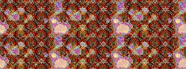 Kahverengi ve bej renkli çiçeklerle çizilmiş çiçek deseni. Suluboya tarzında kahverengi ve bej renkte çiçekler.