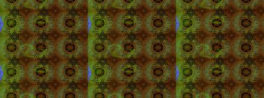 Kahverengi ve yeşil renklere karalamalar çizilmiş çiçek deseni. Raster illüstrasyonu.