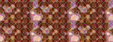 Kahverengi ve bej renkli çiçeklerle çizilmiş çiçek deseni. Suluboya tarzında kahverengi ve bej renkte çiçekler.