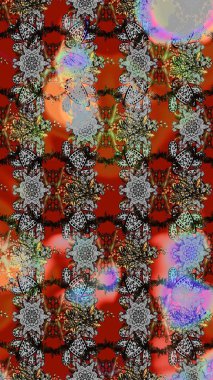 Raster illüstrasyonu. Şirin çiçek elementleri. Renkli Bahar Teması eskiz kalıbı. Taslak desenli, modaya uygun kumaş deseni. Düz Çiçek Elementleri Tasarımı.