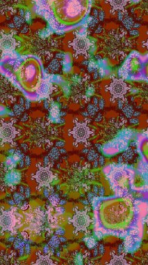 Küçük çiçekte güzel bir desen. Moda baskıları için zarif bir şablon. Küçük renkli çiçekler. Robot resim. Çiçekli bahar çiçekleri. Motley illüstrasyonu.