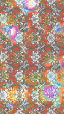 Tekstil, kumaş, kapaklar, duvar kağıtları, baskı, naylon, koleksiyon defteri, örgü, dekupaj için güzel bir eskiz. Millefleur 'lar. Oldukça eski bir besin torbası deseni, küçük, çiçekler.