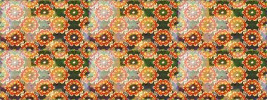 Klasik klasik klasik arka plan. Kusursuz klasik raster turuncu ve altın desenli. Geleneksel oryantasyon süsü.