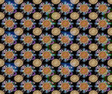 Siyah renkli etnik çiçeklerle süslenmiş zarif bir eskiz şekli. Raster Çiçek İllüstrasyonu güzel tekstil..