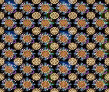 Siyah renkli etnik çiçeklerle süslenmiş zarif bir eskiz şekli. Raster Çiçek İllüstrasyonu güzel tekstil..