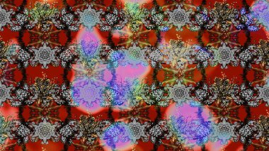 Düz Çiçek Elementleri Tasarımı. Taslak desenli, modaya uygun kumaş deseni. Şirin çiçek elementleri. Renkli Bahar Teması eskiz kalıbı. Raster illüstrasyonu.