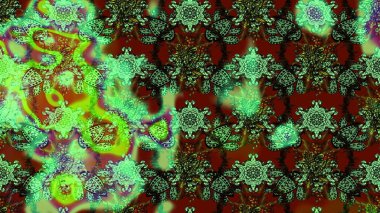 Raster suluboya çiçek deseni, narin çiçekler, yeşil ve kahverengi çiçekler, tebrik kartı şablonu. Güzel kumaş deseni.