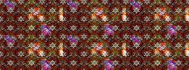 Küçük çiçekteki sevimli çiçek deseni. Kahverengi ve kırmızı renkte çiçekler.