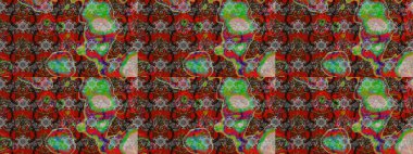 Suluboya stilinde renklerde. Küçük çiçekli yay deseni çiz. Raster illüstrasyonu.