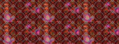 Raster düz çiçek çizim deseni. Hediye ambalaj kağıdı, tebrik kartları, posterler ve pankart tasarımı. Kahverengi ve kırmızı renkte çiçekler.