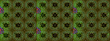 Çok yeşil ve gri zarif küçük çiçekler ve yeşil ve gri renkli komik böcekler, raster desen, illüstrasyon.