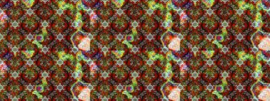 Suluboya elle çizilmiş çiçek desenli eskiz deseni. Parlak renkli fantezi çiçekleri, yapraklar, tomurcuklar kahverengi ve gri renklerde kahverengi ve gri.