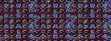 Motley illüstrasyonu. Küçük renkli çiçekler. Küçük çiçekte güzel bir desen. Moda baskıları için zarif bir şablon. Mavi ve siyah çiçekli bahar çiçekleri.