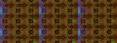 Raster illüstrasyonundaki çiçek desenli çizim. Kahverengi ve yeşil renkli çiçekler. Renkli Bahar Teması eskiz kalıbı. Düz Çiçek Elementleri Tasarımı.