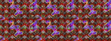 Raster suluboya çiçek deseni, narin çiçekler, kırmızı ve gri çiçekler, tebrik kartı şablonu. Güzel kumaş deseni.