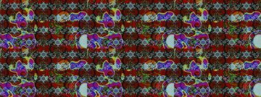 Soyut çiçek çizim kalıbı arka planı. Raster deseni. Raster illüstrasyonu. Kahverengi ve kırmızı renklerde. Küçük çiçekte sevimli çiçek deseni var..