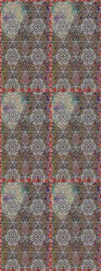 Modern çiçek arkaplanı. Halk tarzı. Parlak renkli çiçekleri ve gri ve kahverengi renkte yaprakları olan şaşırtıcı, pürüzsüz çiçek deseni. Moda baskıları için zarif bir şablon.