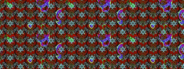 3D çiçekler, eskiz. Raster illüstrasyonu. Kırmızı ve kahverengi renklerde.