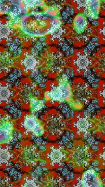 Düz Çiçek Elementleri Tasarımı. Renkli Yaz Temalı eskiz kalıbı. Yazdır. Raster çiçekli arka plan. Güzel kumaş deseni. Güzel çizim şekli..