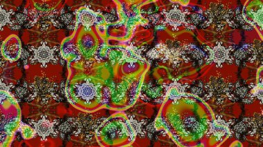 Arkaplan dokusu, duvar kağıdı, çiçek temalı renkler. Soyut etnik raster çizim kalıbı. Kabile sanatı boho baskısı, klasik çiçek arkaplanı.