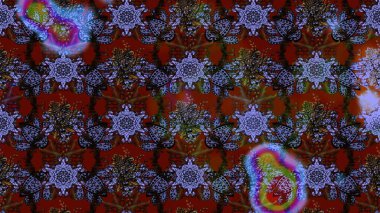 Renklere karalamalar çizilmiş çiçek deseni. Raster illüstrasyonu.