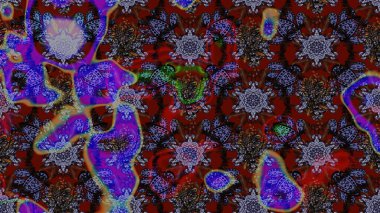 Raster illüstrasyonundaki çiçek desenli çizim. Renkli Bahar Teması eskiz kalıbı. Süslü kumaş deseni. Düz Çiçek Elementleri Tasarımı.