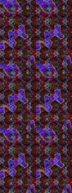 Raster illüstrasyonu. Kahverengi, kırmızı ve mor renklerde. 3D çiçekler, çizim.