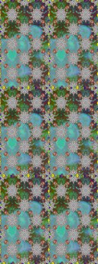 Tekstil, kumaş, kapaklar, duvar kağıtları, baskı, naylon, yapıştırma, örgü, dekupaj için çiçeksiz arkaplan. Millefleur 'lar. Küçük mavi ve gri renkte güzel bir besin torbası deseni, çiçekler..