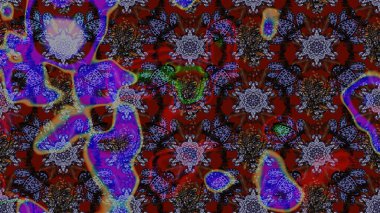 Raster illüstrasyonundaki çiçek desenli çizim. Renkli Bahar Teması eskiz kalıbı. Süslü kumaş deseni. Düz Çiçek Elementleri Tasarımı.