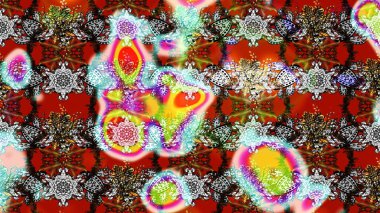 Kırmızı, gri ve kahverengi renklerde şirin çiçekler. Moda baskısı, albüm, ambalaj kağıdı ve duvar kağıdı için zarif dekoratif süslemeler. Raster illüstrasyonu. Küçük çiçekli basit bir çiçek çizimi..