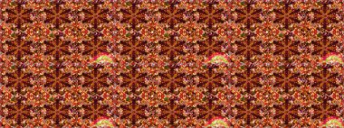 Doğu tarzı element. Davetiyeler, kartlar, web sayfası için Raster illüstrasyon. Altın desenli çiçek dekoru. Kahverengi renklerde altın element. Çizgi sanatı tasarım şablonu için sınırsız sınır.