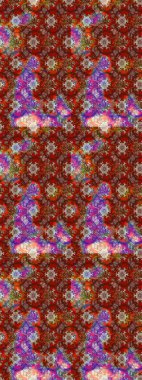 Kabile sanatı boho baskısı, klasik çiçek arkaplanı. Soyut etnik raster çizim kalıbı. Arkaplan dokusu, duvar kağıdı, çiçek teması kahverengi, kırmızı ve mor renkler.