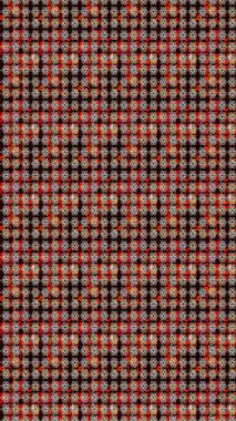 Raster illüstrasyonu. Çiçek ve yapraklı karalama şeklinde Raster çiçek deseni. Yumuşak, bahar çiçekleri kahverengi renklerde.