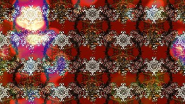 Raster çiçek desenleri çiziyor. Vadinin çiçekleri kahverengi ve kırmızı renklerde.