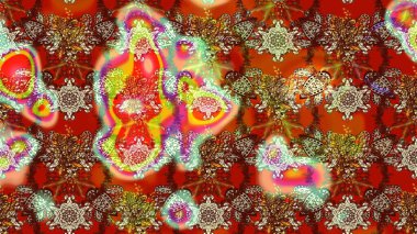 Çiçek desenli eskiz, yaz çiçekleri. Kahverengi ve kırmızı renkte çiçekler. Düz Çiçek Elementleri Tasarımı. Renkli Bahar Teması çizim şablonu.