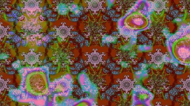 Çiçekli bahar çiçekleri. Motley illüstrasyonu. Robot resim. Küçük çiçekte güzel bir desen. Küçük renkli çiçekler. Moda baskıları için zarif bir şablon.