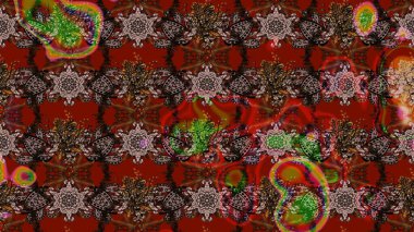 Raster çiçek desenli çiçek deseni, yapraklar, dekoratif elementler, sıçrama, lekeler, el çizimi kontur çizgileri ve Doodle çizim stili, grafik raster çizim çizimi.