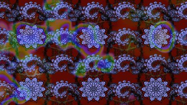 Renkli Yaz Temalı eskiz kalıbı. Güzel kumaş deseni. Raster Illustrasyon 'daki Çiçek Deseni' nin son moda çizimi. Düz Çiçek Elementleri Tasarımı.