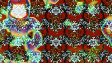 Kahverengi ve yeşil renklerde. Soyut çiçek çizim kalıbı arka planı. Raster illüstrasyonu. Küçük çiçekteki sevimli çiçek deseni. Raster deseni.