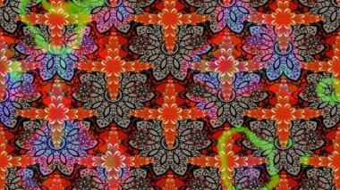 Güzel karalamalı çiçek desenli çizim. Küçük çiçekteki sevimli çiçek deseni. Raster illüstrasyonu. Güzel kumaş deseni.