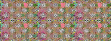 Düz Çiçek Elementleri Tasarımı. Kusursuz desenli, modaya uygun kumaş deseni. Renkli Bahar Temalı Kusursuz Arkaplan. Şirin çiçek elementleri. Raster illüstrasyonu.