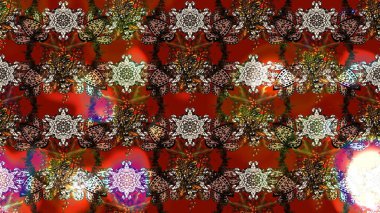 Kahverengi ve kırmızı renkte güzel çiçekler, suluboya desenli, duvar kağıdı, kart ya da kumaş için fayanslı eskizler. Raster..